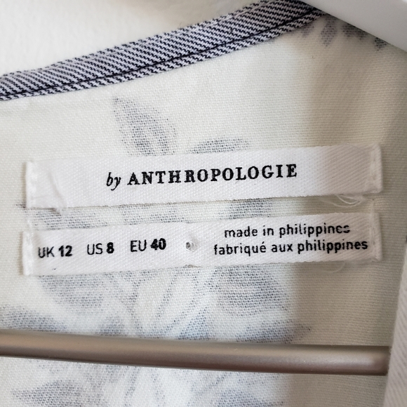 Anthropologie Woodblock Floral Sleeveless Dress 8 - Picture 12 of 13